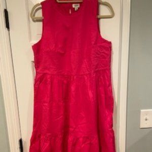 JCrew pink sleeveless cotton dress